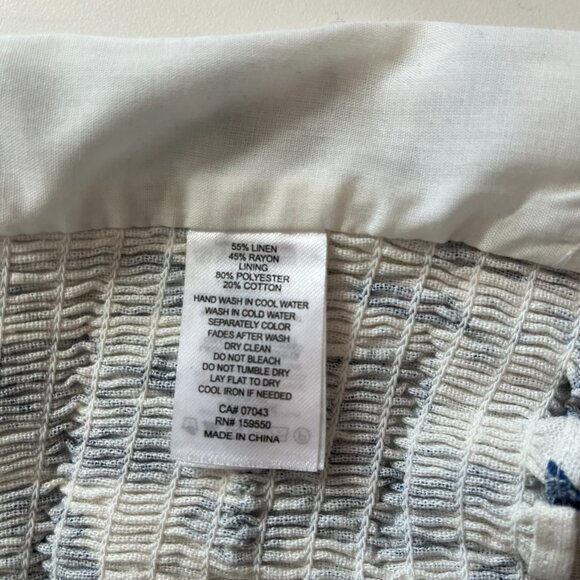 Rachel Zoe - Corset Style Linen Blue White Fruit Top - Picture 6 of 7